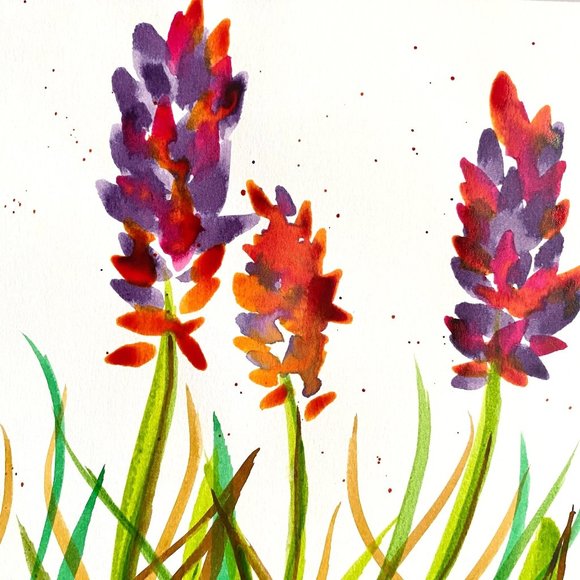 Summer Canna - Original Wall Art Watercolor Painting Matted Frame Ready 11”x14” - Picture 3 of 6